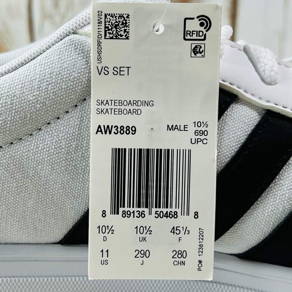 New Adidas Mens VS Set Canvas Skateboarding Shoes Sneakers - Picture 9 of 9